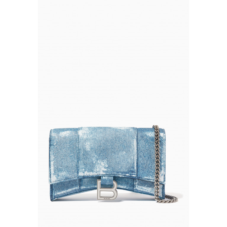 Balenciaga - Hourglass Wallet on Chain in Denim