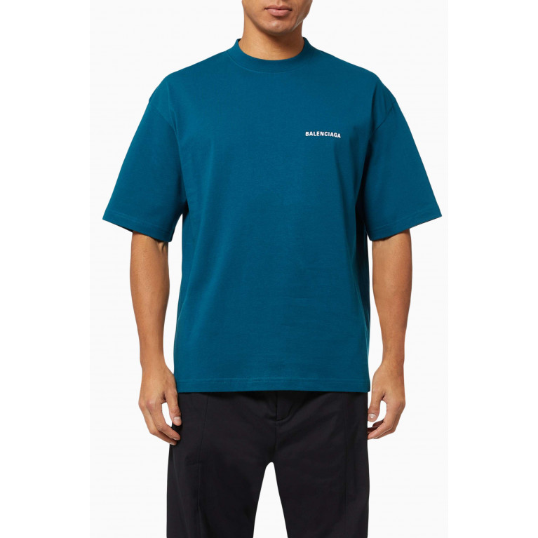 Balenciaga - Logo Medium Fit T-shirt in Vintage Cotton Jersey