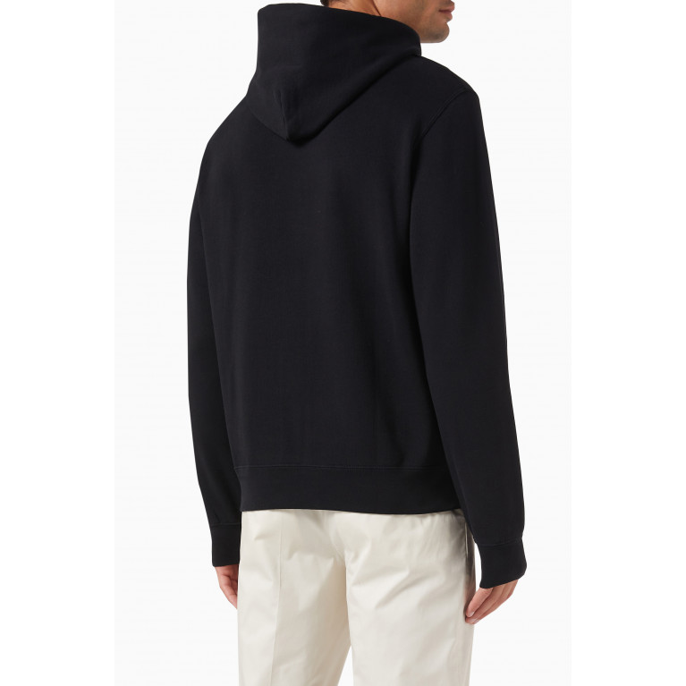Sandro - Embroidered Hoodie in Organic Cotton Black