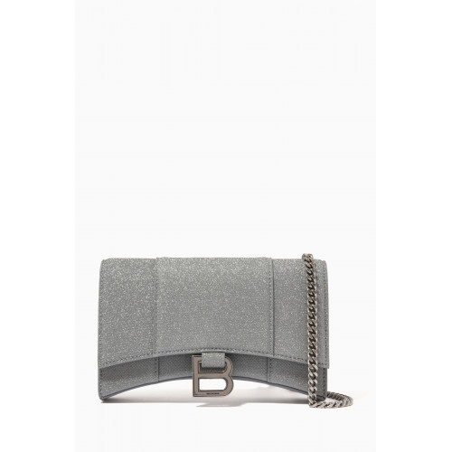 Balenciaga - Hourglass Wallet on Chain in Glitter Fabric