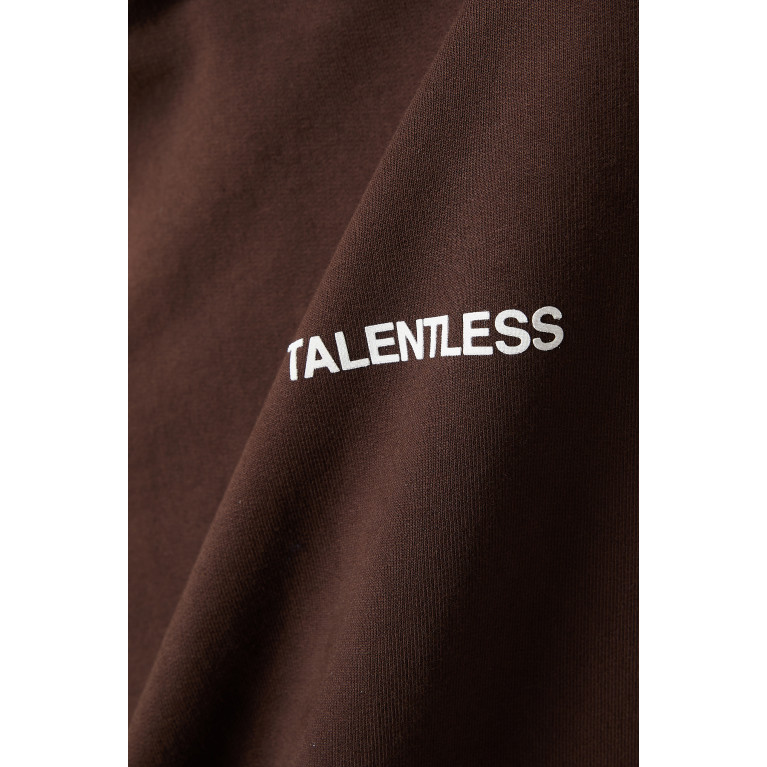 Talentless - Oversized Hoodie in Cotton Fleece Brown