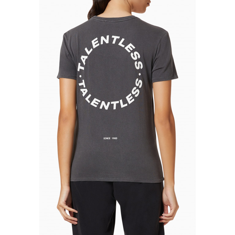 Talentless - Circle Logo T-shirt in Cotton Jersey Grey