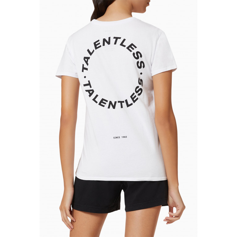 Talentless - Circle Logo T-shirt in Cotton Jersey White