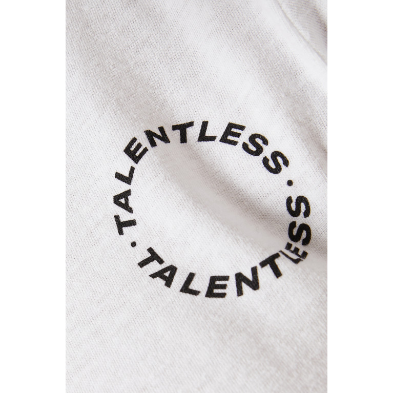 Talentless - Circle Logo Baby T-shirt in Cotton Jersey White