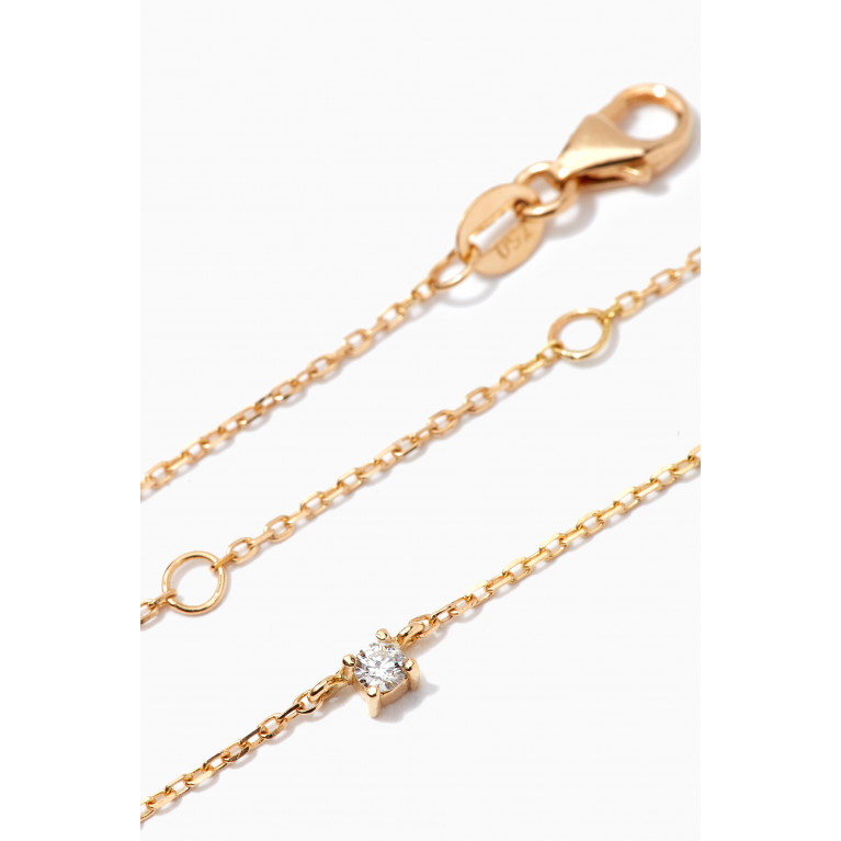 The Golden Collection - Diamond Charm Necklace in 18kt Yellow Gold