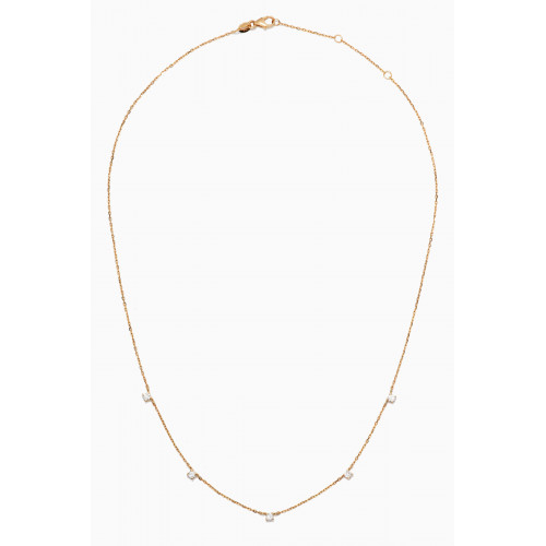 The Golden Collection - Diamond Charm Necklace in 18kt Yellow Gold