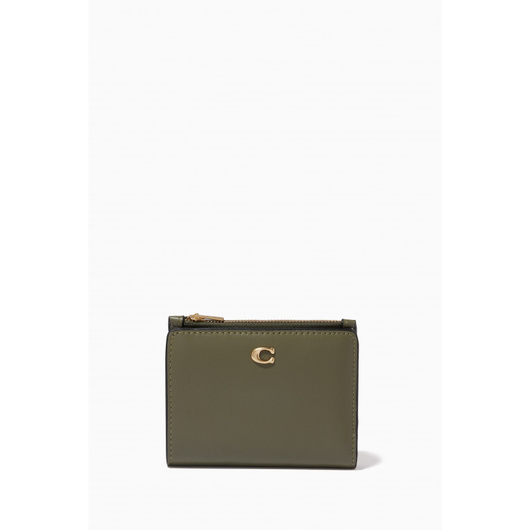 Coach - Bi-fold Wallet in Leather Green