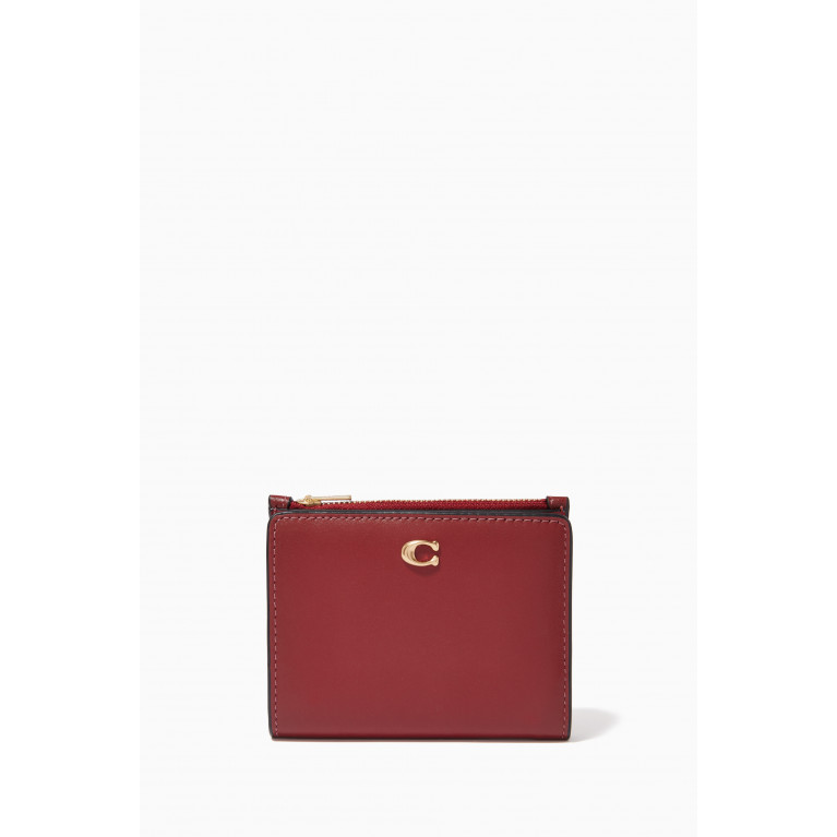 Coach - Bi-fold Wallet in Leather Red