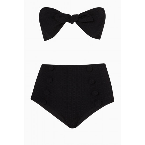 Lisa Marie Fernandez - Button High Waist Bikini in Crepe Black