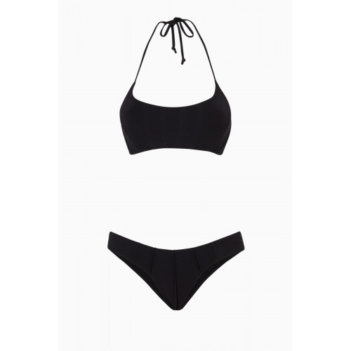 Lisa Marie Fernandez - Corset Bikini Set in Stretch Nylon Black