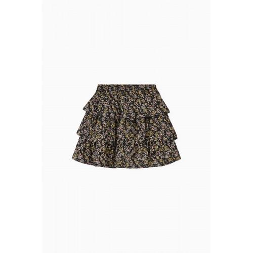 Name It - Flower Mini Skirt Black