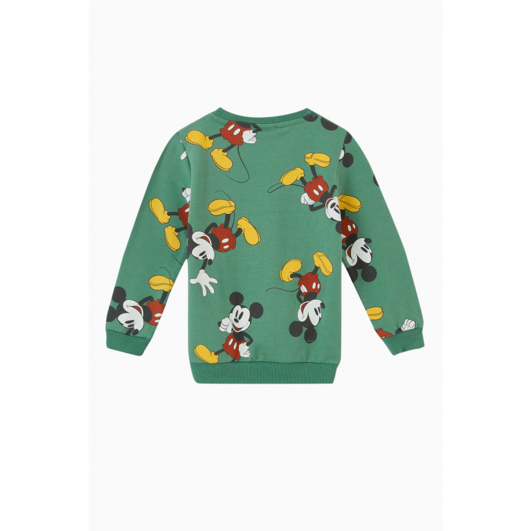 Name It - Mickey Mouse Sweatshirt in Organic Stretch Cotton Green