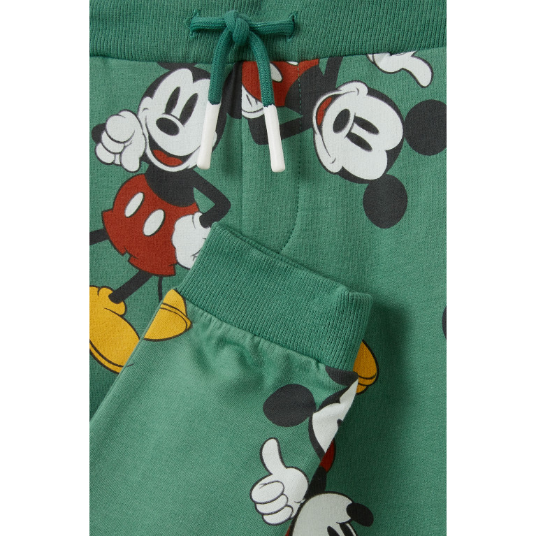Name It - Mickey Mouse Sweatpants in Organic Stretch Cotton Green
