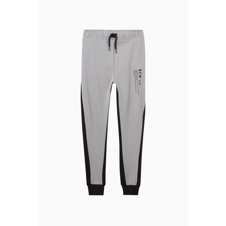 Name It - Colour-block Joggers in Jersey Grey