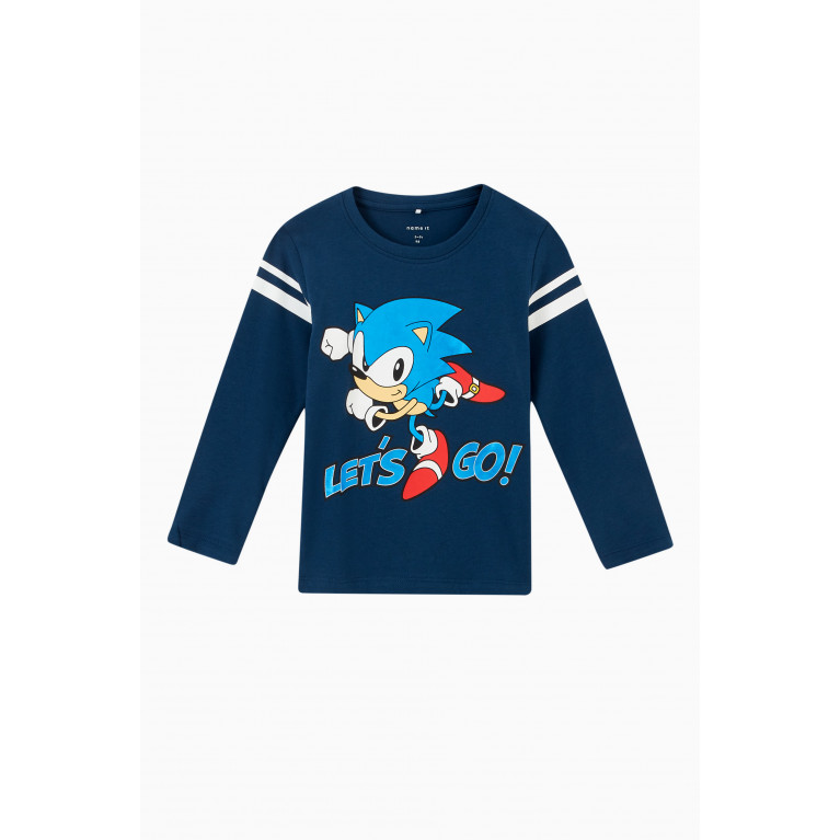 Name It - Sonic The Hedgehog Long Sleeved T-Shirt in Organic Stretch Cotton Green