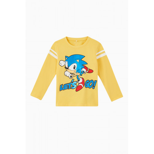 Name It - Sonic The Hedgehog Long Sleeved T-Shirt in Organic Stretch Cotton Multicolour