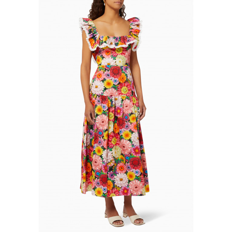 Borgo de Nor - Jessie Midi Dress in Cotton Multicolour