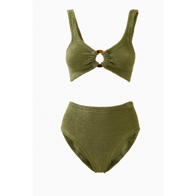 Hunza G - Nadine Bikini Set in Stretch Nylon Green