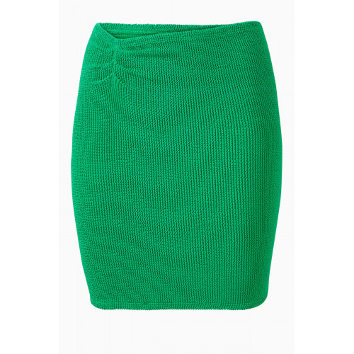 Hunza G - Mini Skirt in Crinkle Nylon Green