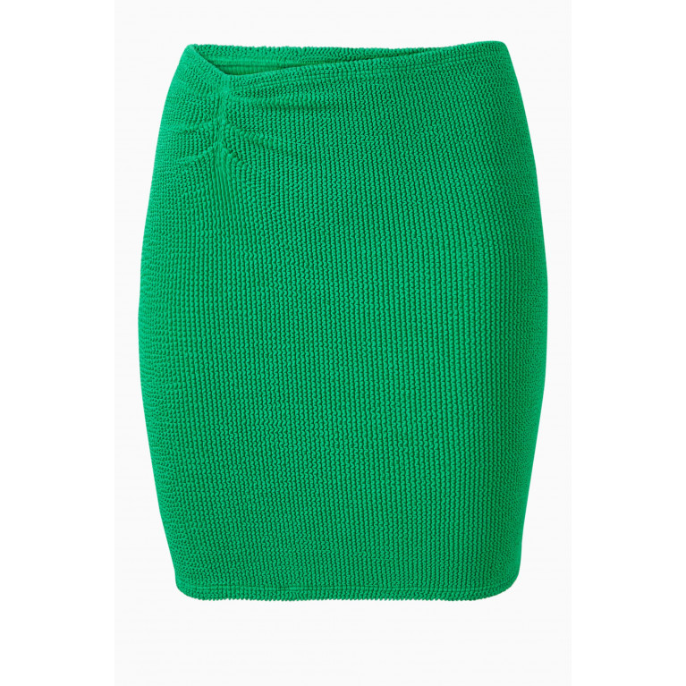 Hunza G - Mini Skirt in Crinkle Nylon Green