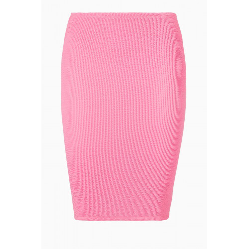 Hunza G - Mini Skirt in Crinkle Nylon Pink
