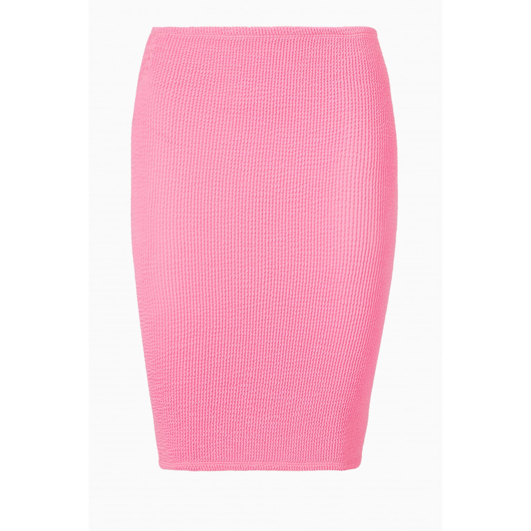 Hunza G - Mini Skirt in Crinkle Nylon Pink