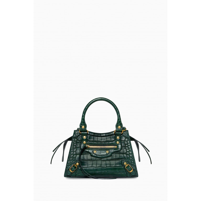 Balenciaga - Neo Classic Small Top Handle Bag in Croc-embossed Calfskin