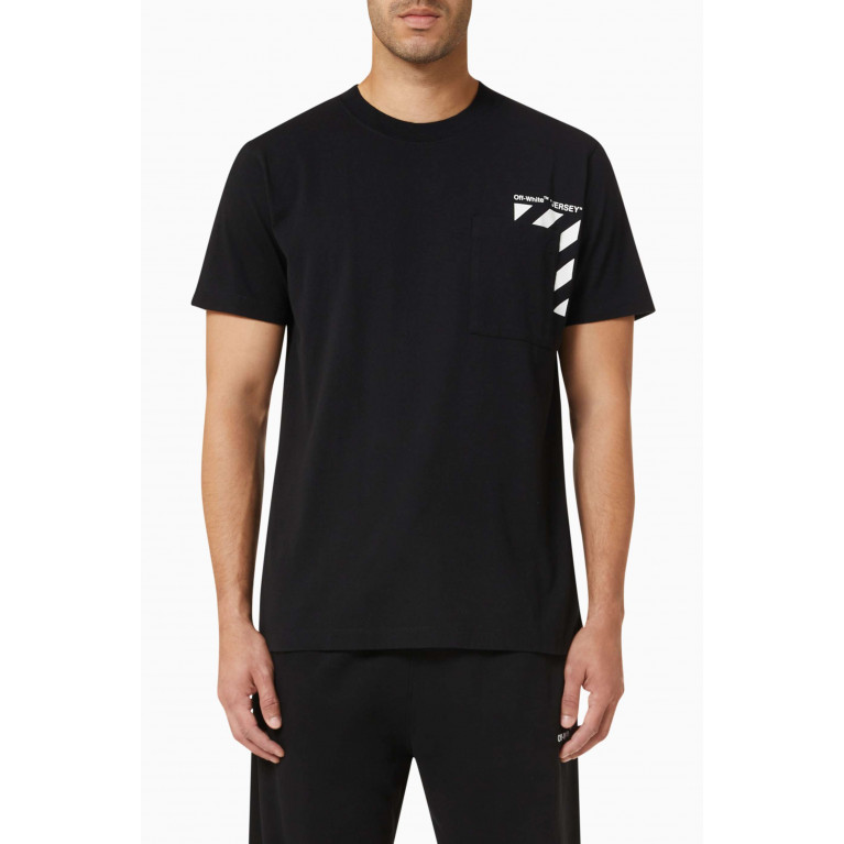 Off-White - Diagonals Slim T-shirt in Cotton Jersey Black