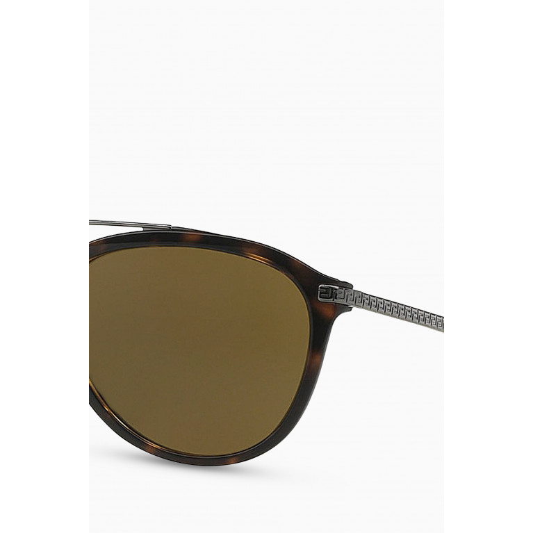 Versace - 58 Havana Sunglasses in Acetate & Metal