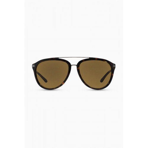 Versace - 58 Havana Sunglasses in Acetate & Metal