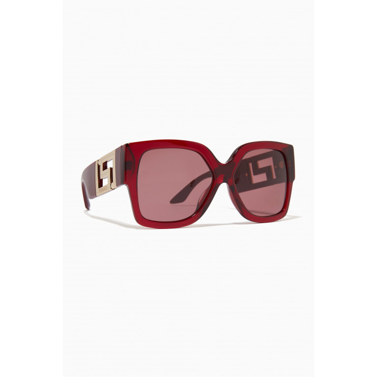 Versace - Greca Rectangle Sunglasses
