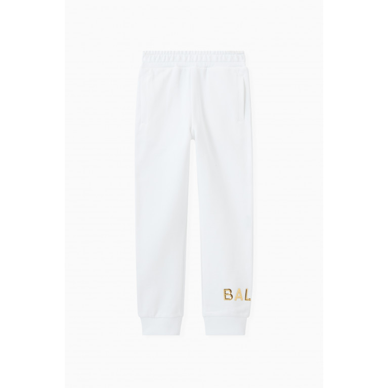 Balmain - Embellished Logo Sweatpants in Cotton Jersey
