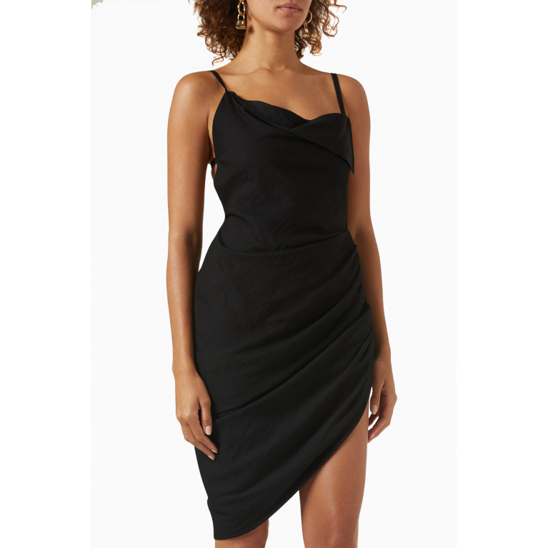 Jacquemus - La Robe Saudade Mini Dress in Viscose Black
