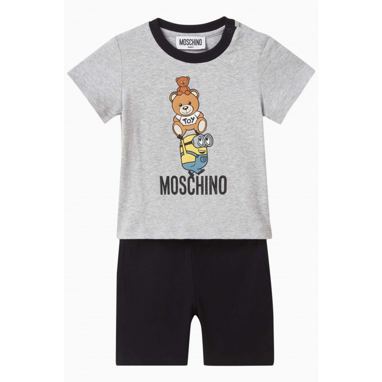 Moschino - Logo-print T-shirt and Shorts Set in Cotton