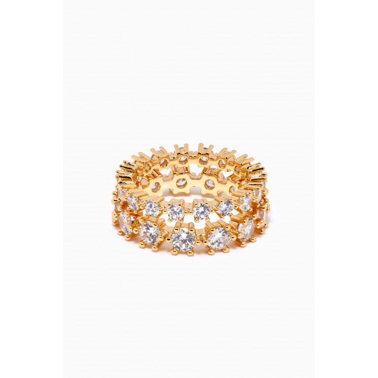 Luv Aj - Diamond Bijoux Ring Set in 18kt Gold Plated Brass