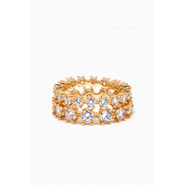 Luv Aj - Diamond Bijoux Ring Set in 18kt Gold Plated Brass