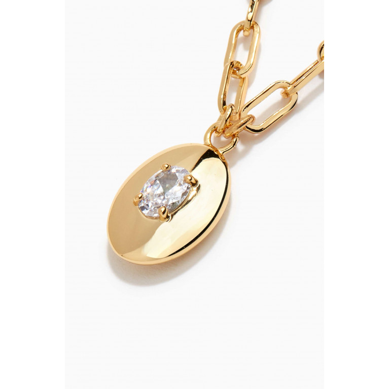 Luv Aj - Stone Orb Pendant Necklace in 18kt Gold Plated Brass