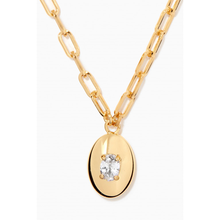 Luv Aj - Stone Orb Pendant Necklace in 18kt Gold Plated Brass