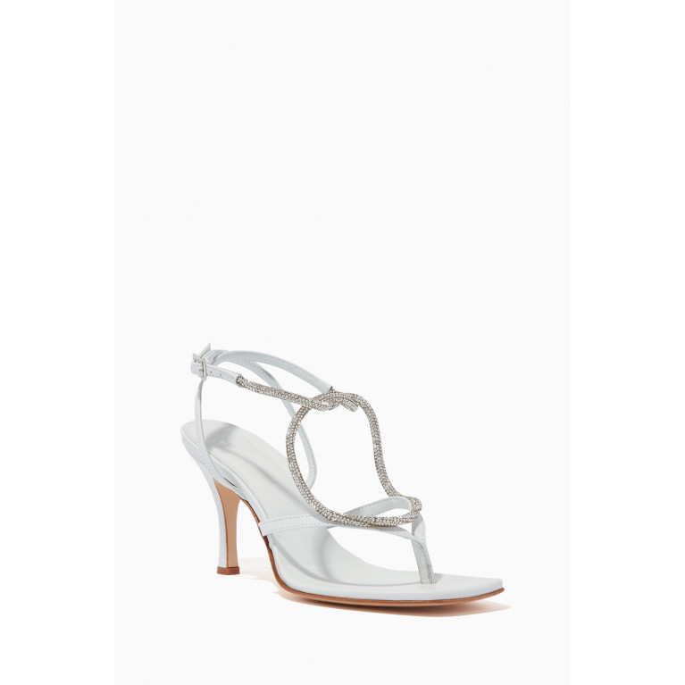 Christopher Esber - Rope Linked Crystal 80 Sandals in Nappa White