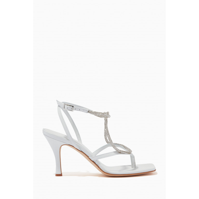 Christopher Esber - Rope Linked Crystal 80 Sandals in Nappa White
