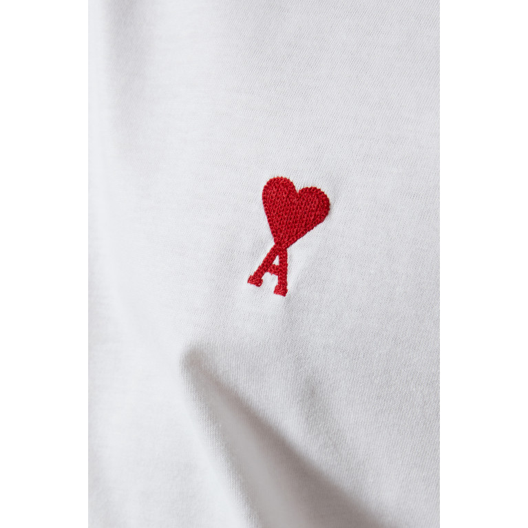 Ami - Ami de Coeur Logo T-shirt in Jersey White