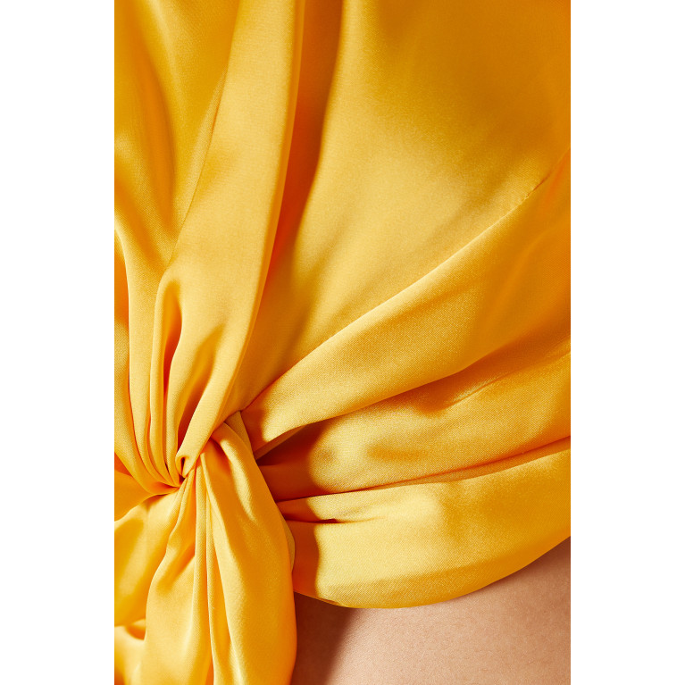 Andrea Iyamah - Behati Cropped Top in Satin Yellow