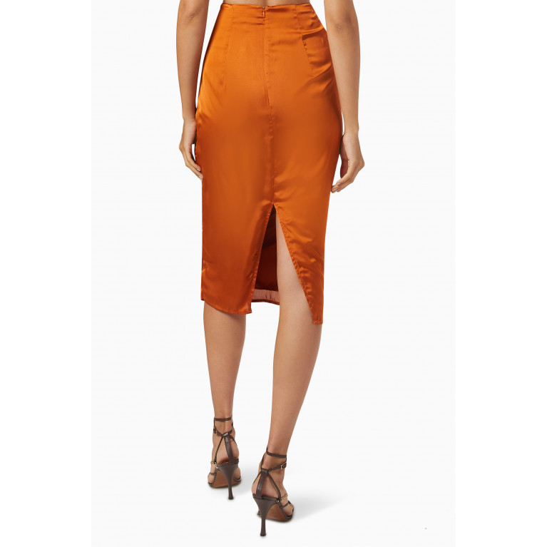 Andrea Iyamah - Behati Skirt in Satin Orange