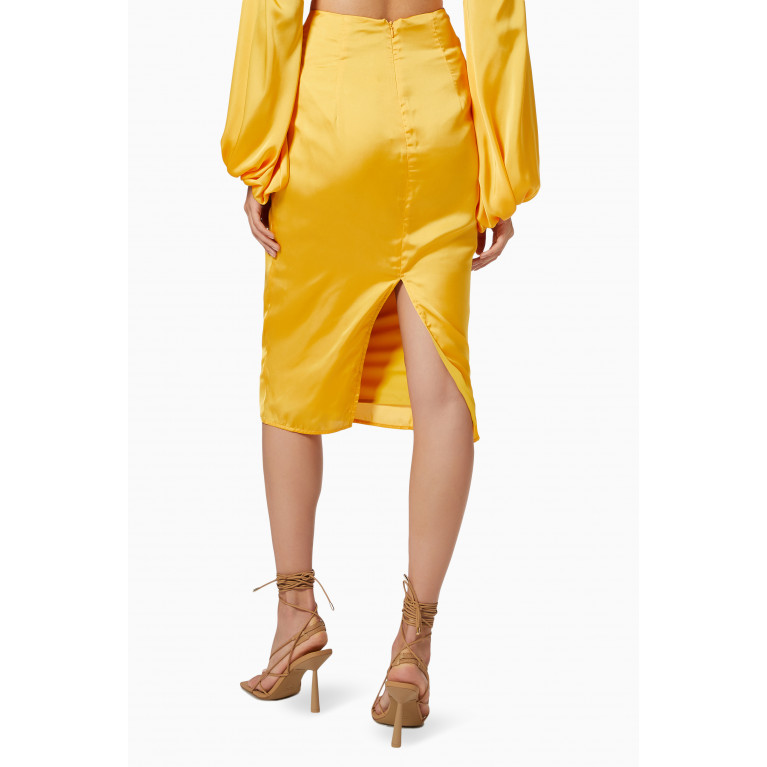 Andrea Iyamah - Behati Skirt in Satin Yellow