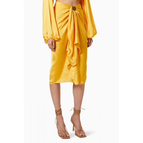 Andrea Iyamah - Behati Skirt in Satin Yellow