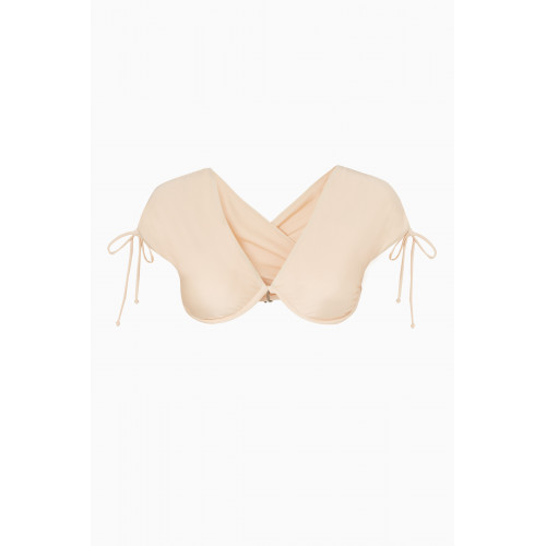 Andrea Iyamah - Menasa Bikini Top in Stretch Nylon Neutral