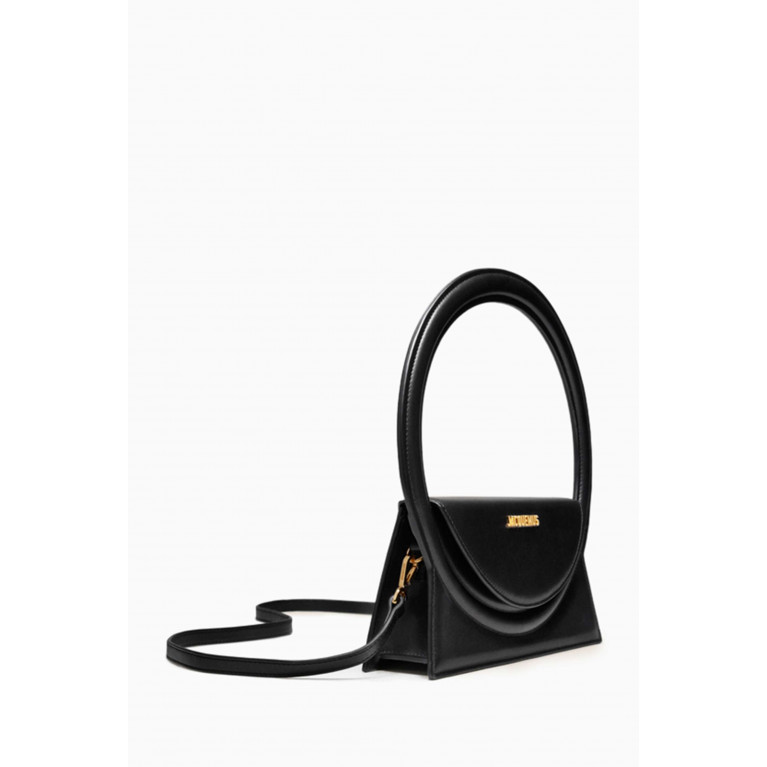 Jacquemus - Le Sac Rond Shoulder Bag in Smooth Leather Black