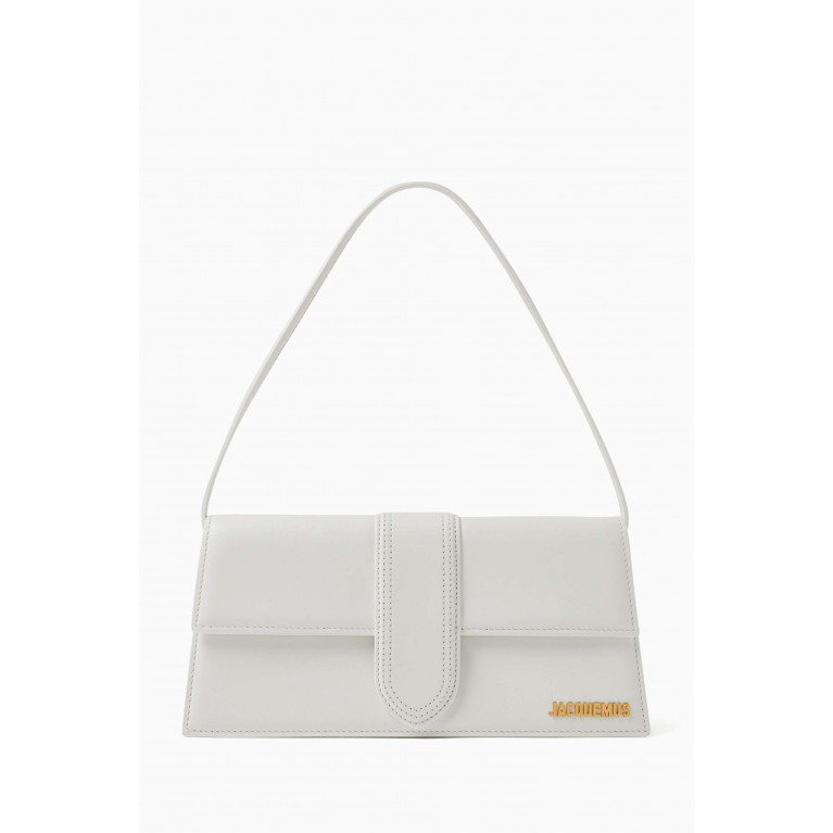 Jacquemus - Medium Le Bambino Long Shoulder Bag in Smooth Leather White
