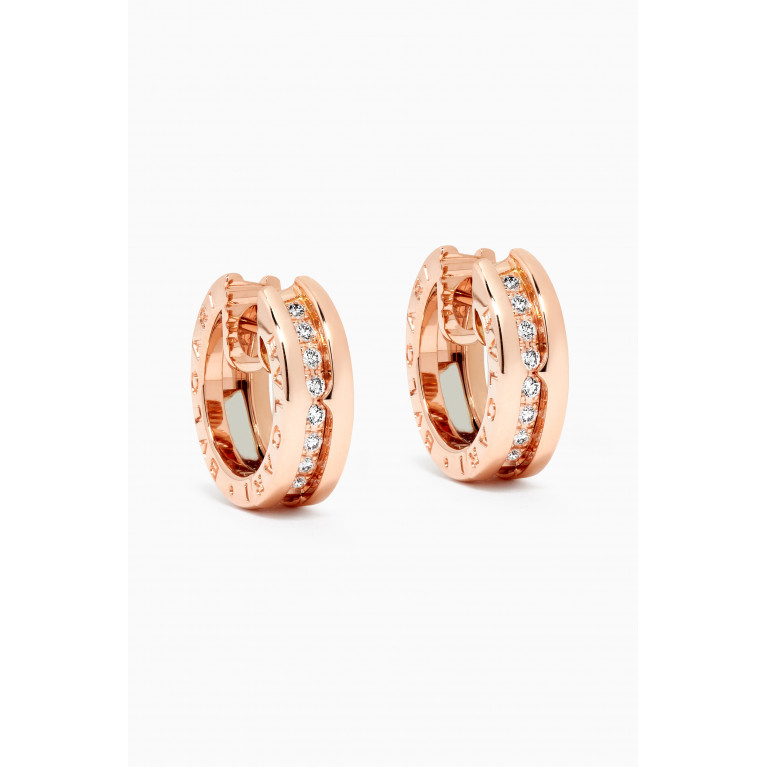 Bvlgari - B.zero1 Diamond Hoop Earrings in 18kt Rose Gold