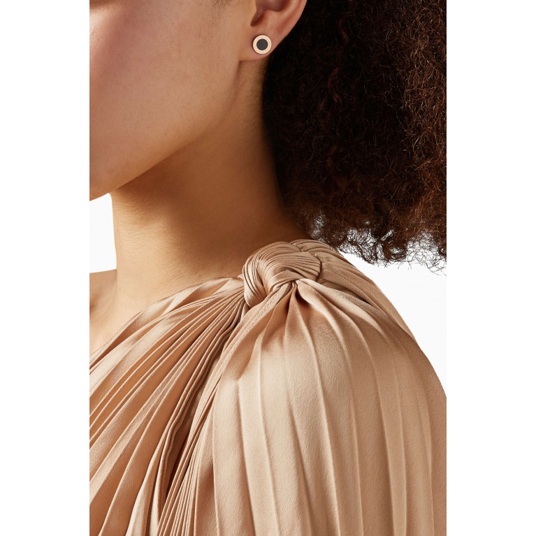 BVLGARI - BVLGARI BVLGARI Onyx Single Stud Earring in 18kt Rose Gold